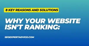 Why Your Website Isn't Ranking written on gradient blue background